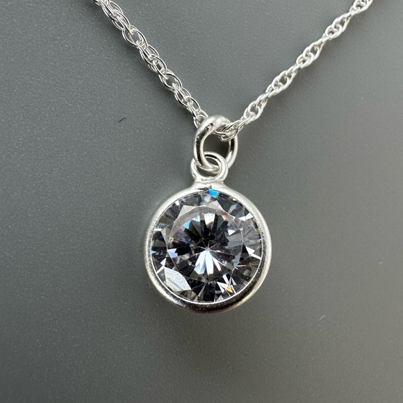 Sterling Silver CZ Choker Necklace - Picture 3 of 6